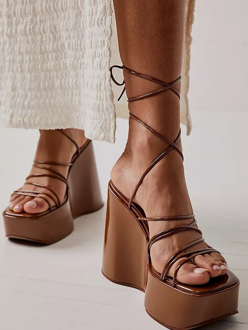 ISO Jeffrey Campbell Sydney Wrap up Platform Wedges